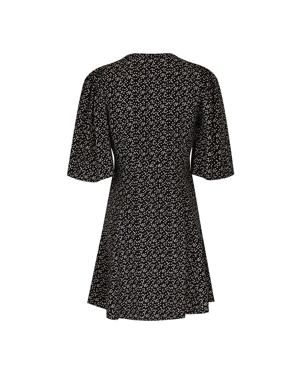 Spring V-Neck Dress Black Dots