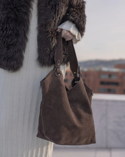 Soho Shoulder Bag Umber Suede