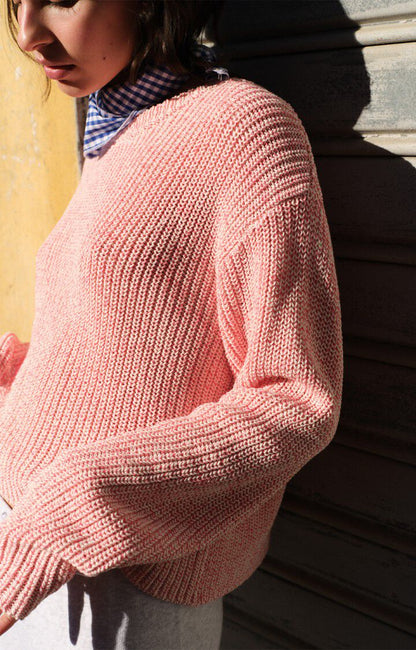 Twily Sweater White Melange Pink