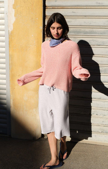 Twily Sweater White Melange Pink