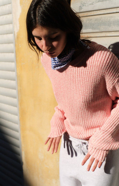 Twily Sweater White Melange Pink