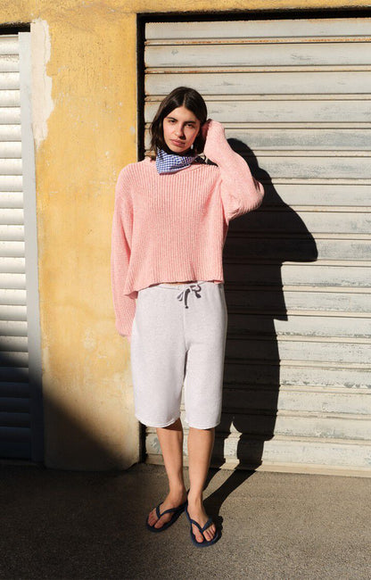 Twily Sweater White Melange Pink