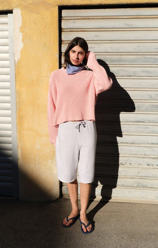 Twily Sweater White Melange Pink