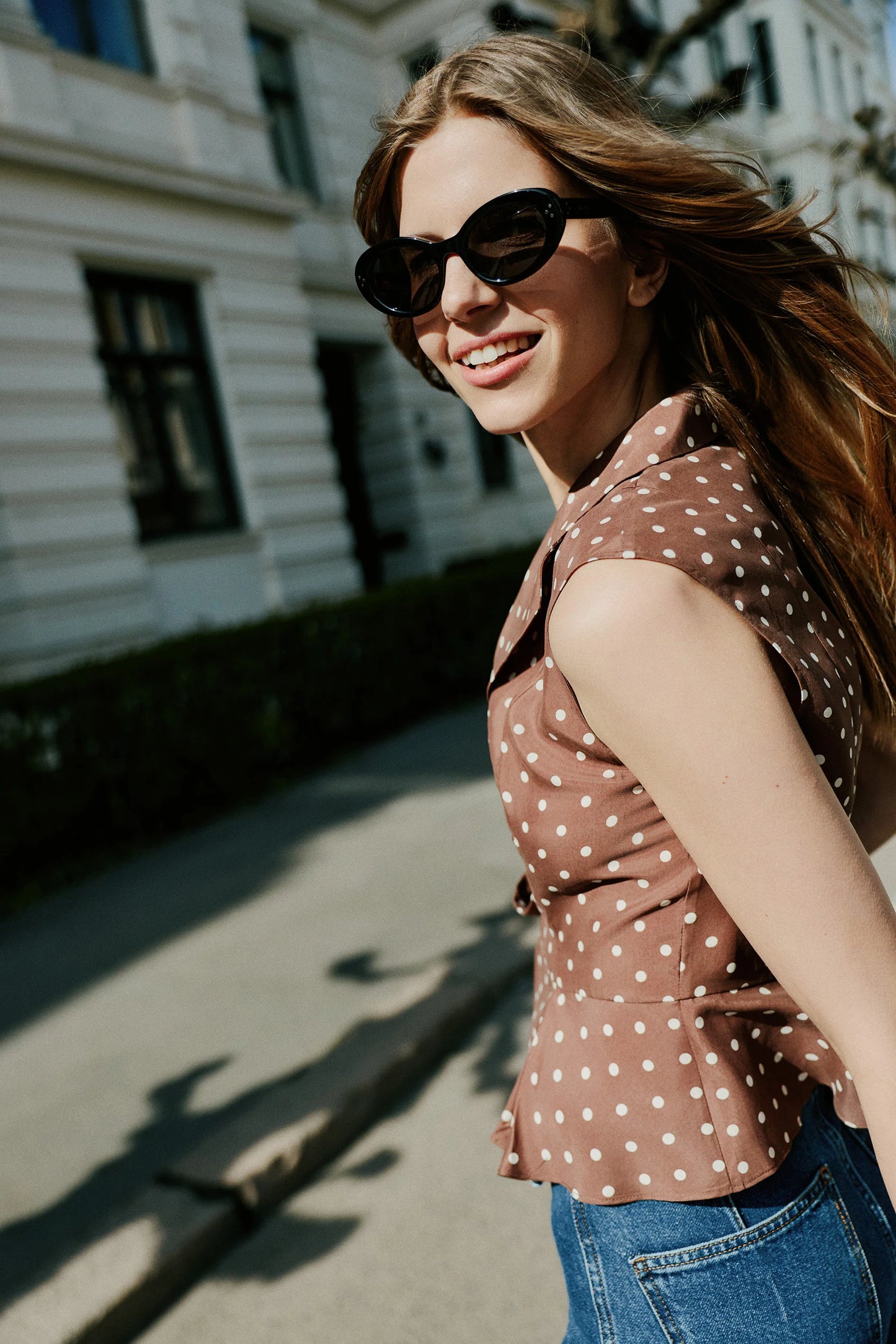 Melrose Blouse Dots Brown