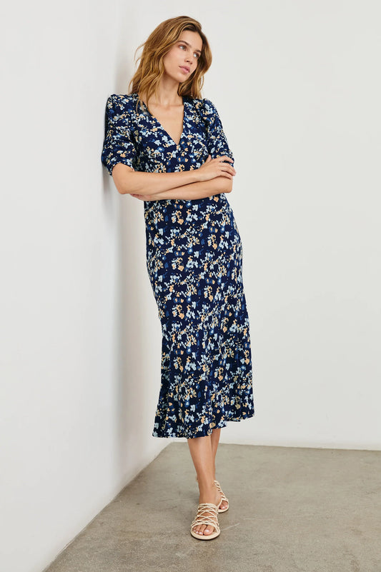 Zariah Dress Navy Flora