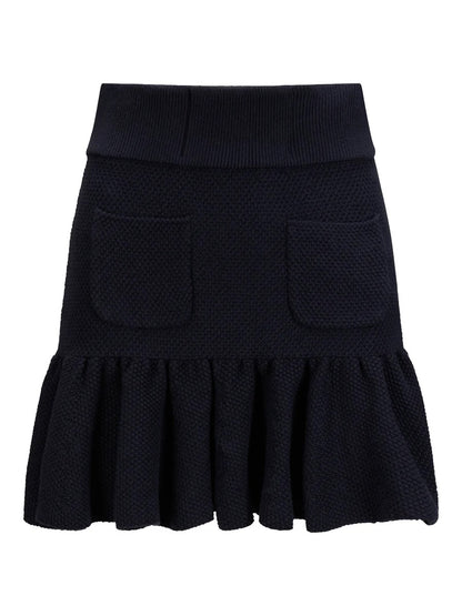 Flora Cotton Skirt Navy