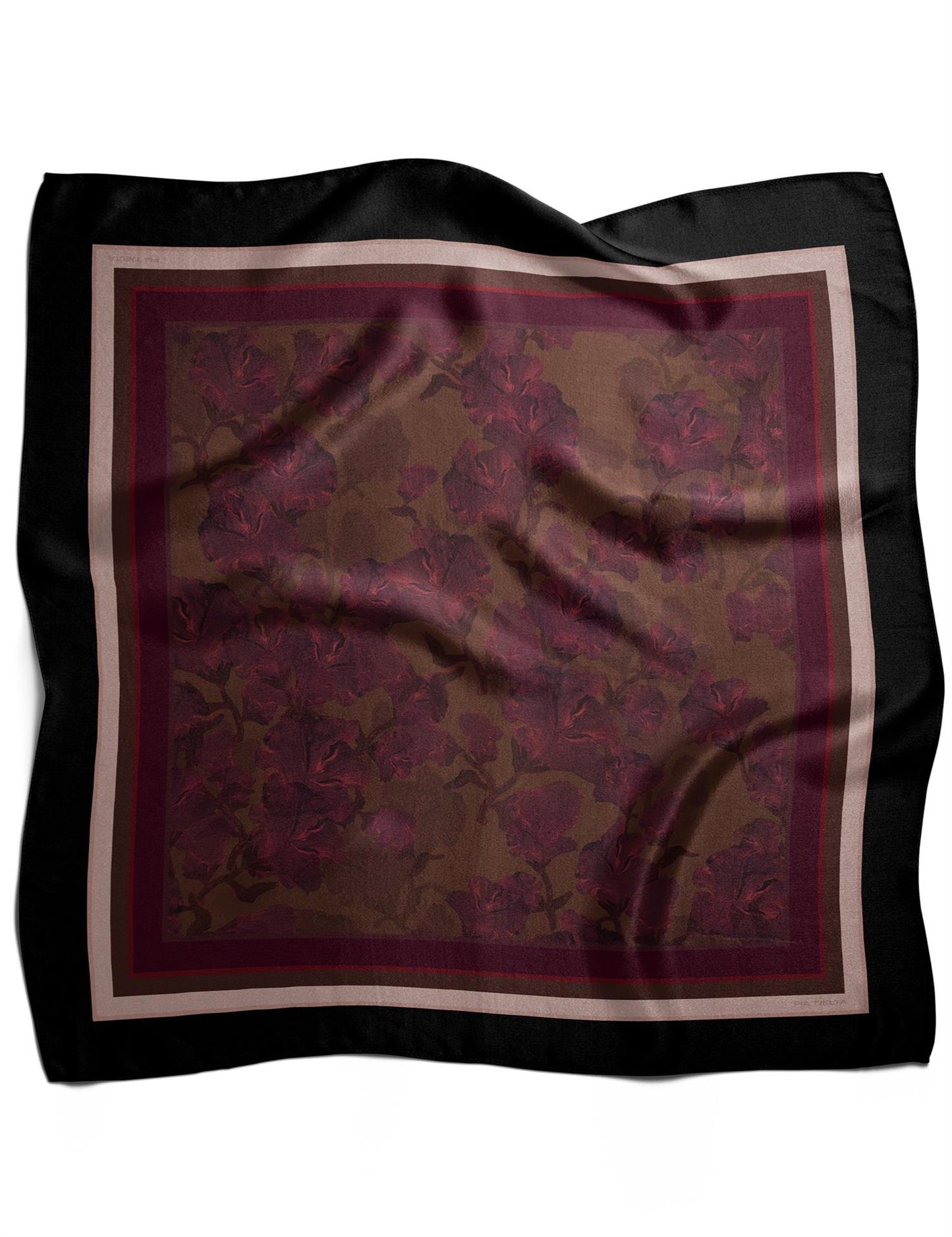 Betty Agnes Silf Scarf Black/Burgundy