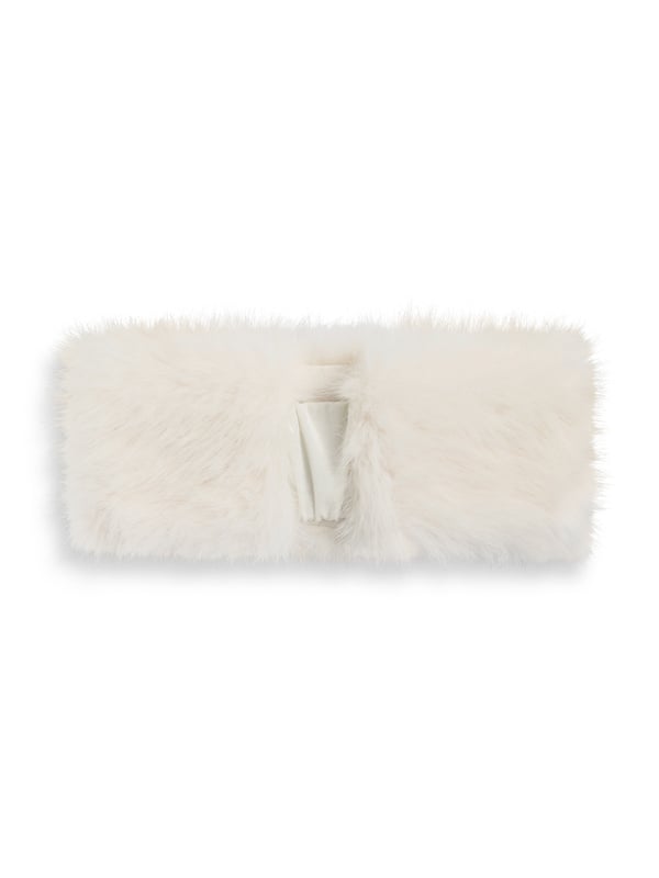 Mia Fake Fur Headband White
