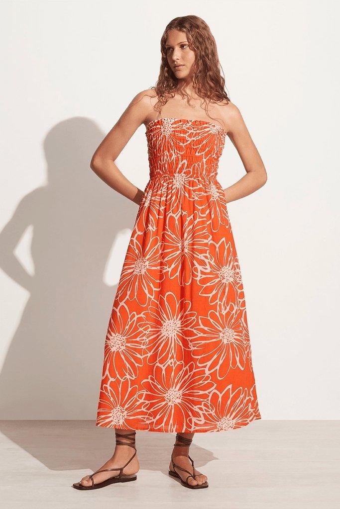 Abbas Midi Dress La Sirena Floral Print Orange - No22 Damplassen