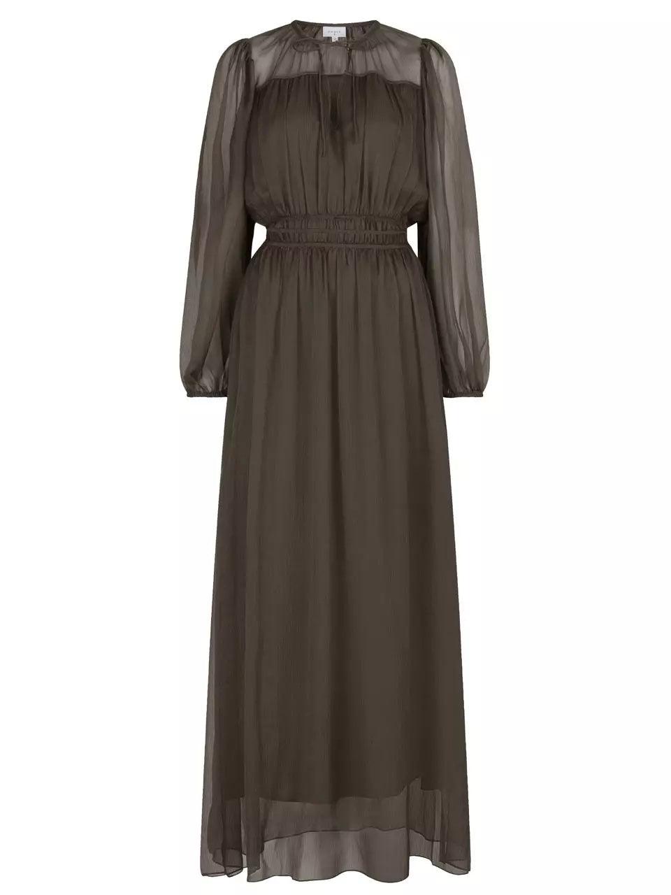 Absolute Pleaed Boho Dress Utility Green - No22 Damplassen