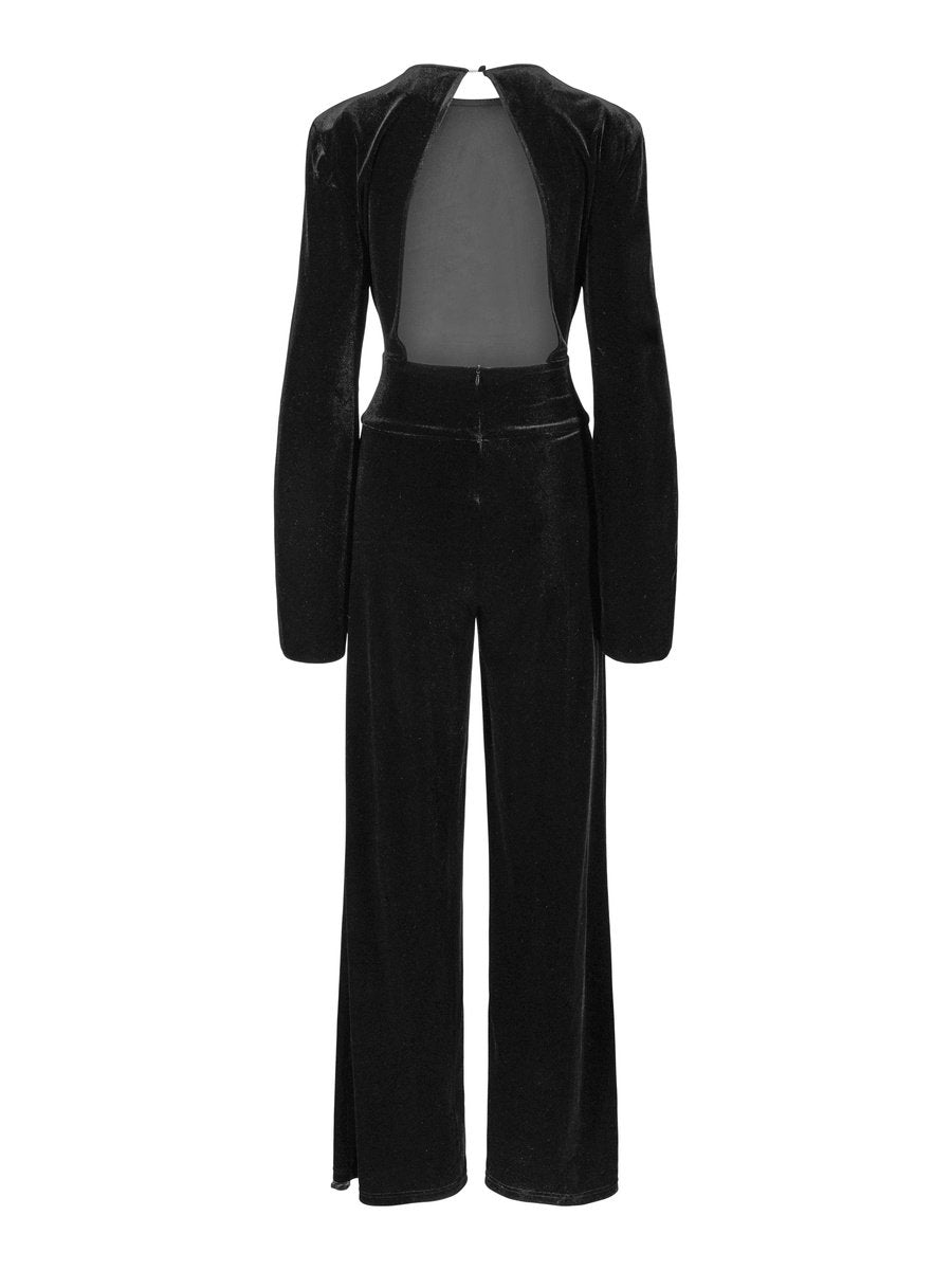 Amira Velour Jumpsuit Black