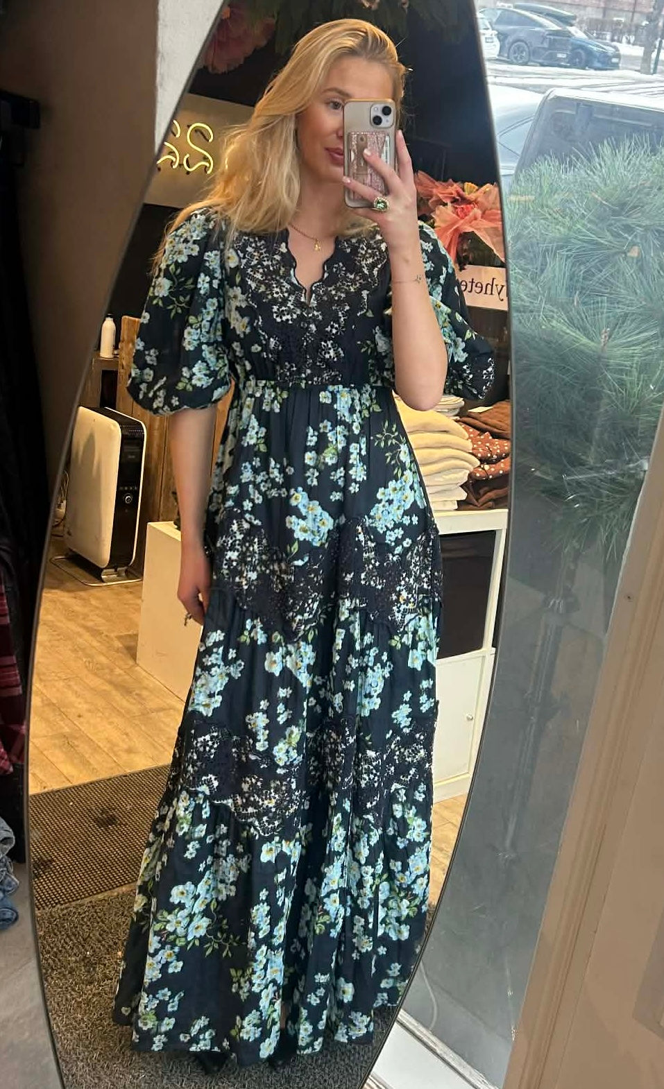 Cotton Slub Maxi Dress Cherry Blossom