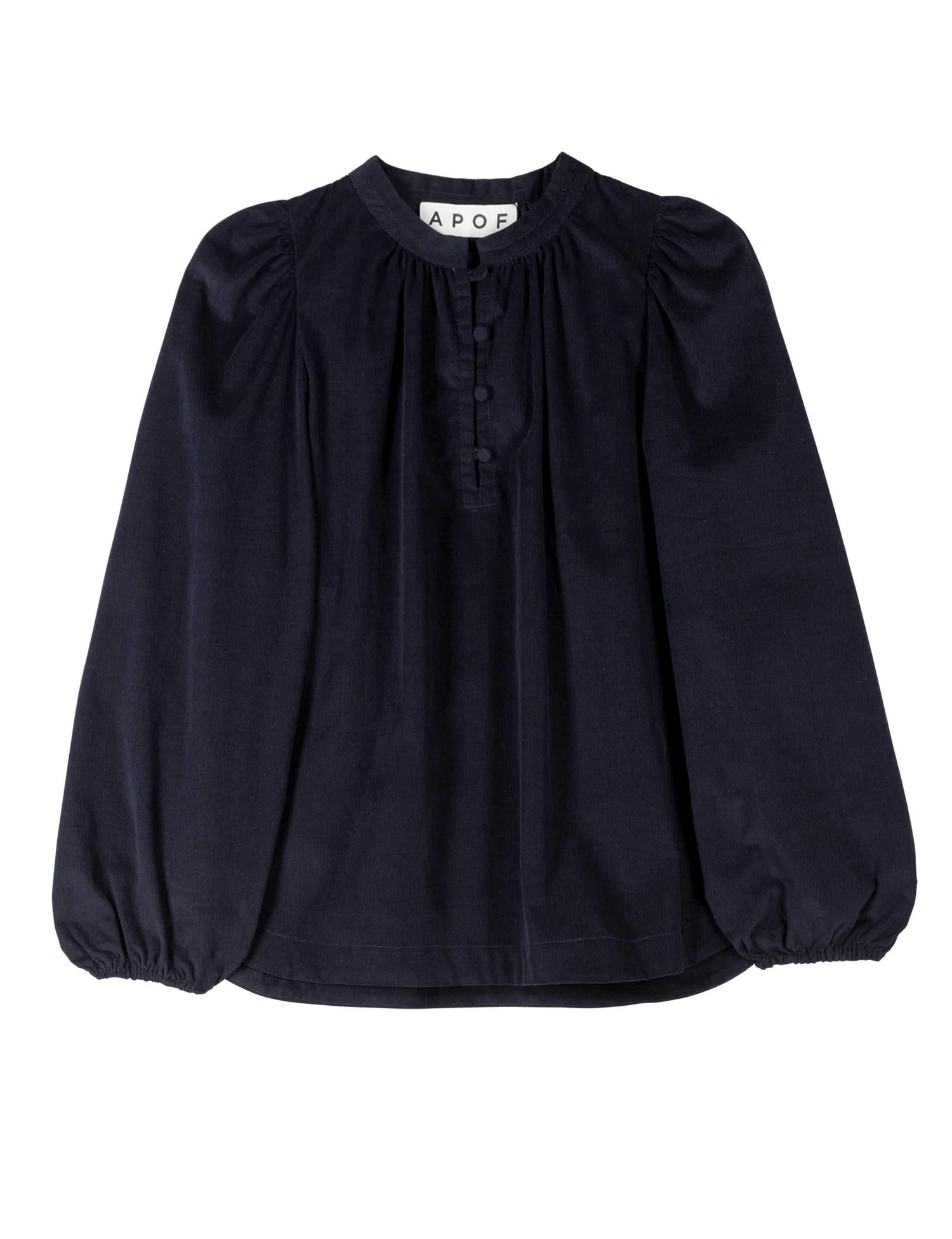 Audrey Shirt Navy Baby Cord - No22 Damplassen