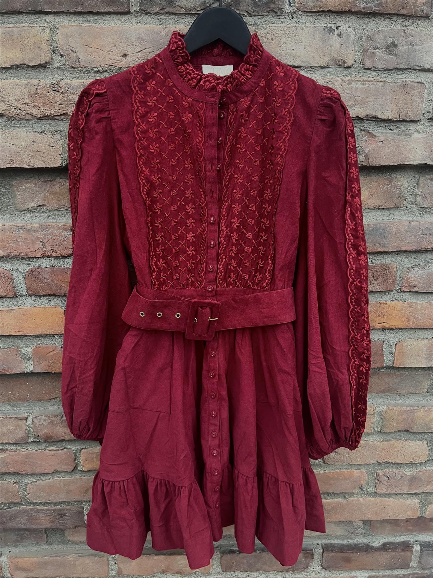 Baby Cord Shirt Dress Burgundy - No22 Damplassen