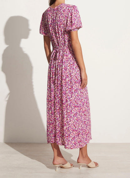 Bellavista Midi Dress Lou Floral Print Violet - No22 Damplassen