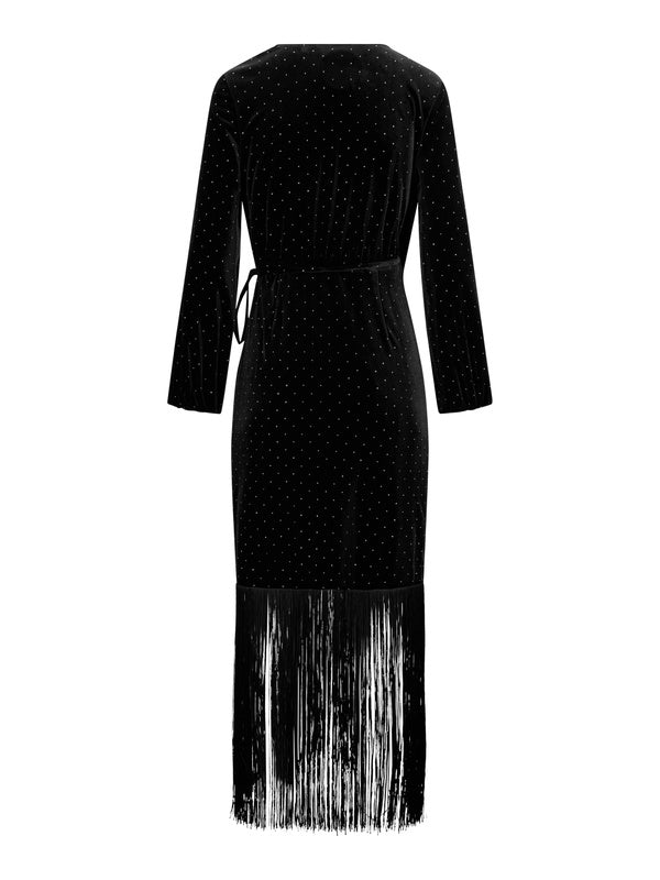 Sine Stud Velour Dress Black