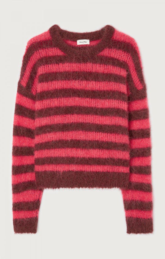 Bymi Sweater Burgundy And Hortensia Striped - No22 Damplassen