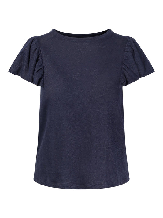 Joselle Linen Tee Navy