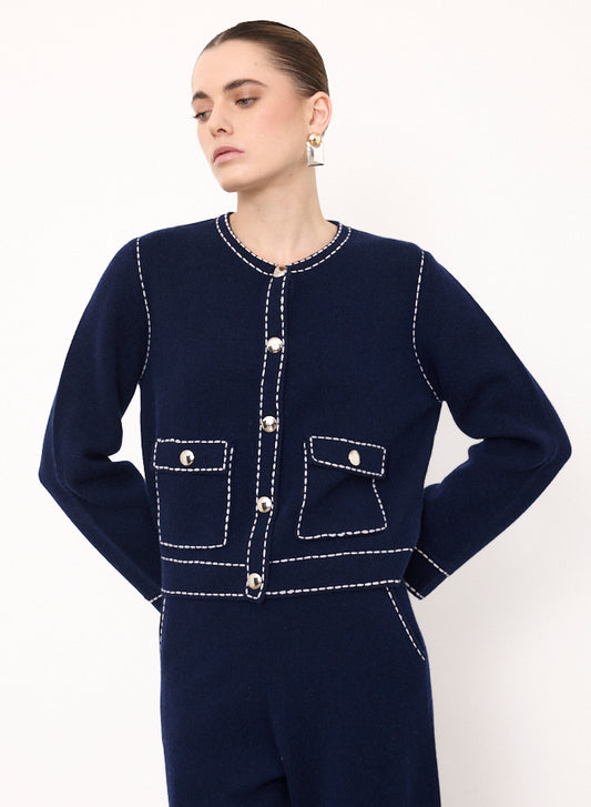 Cora Jacket Marine Ecru