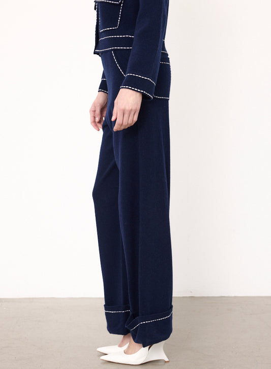 Clover Pants Marine Ecru