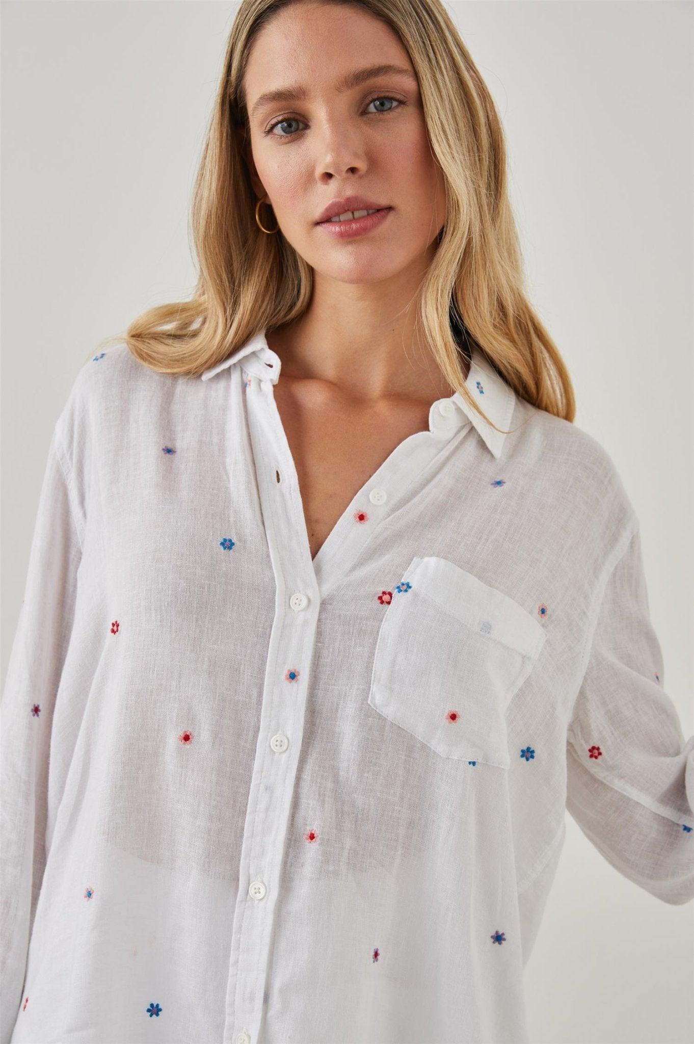 Charli Shirt Multi Daisy Embroidery - No22 Damplassen
