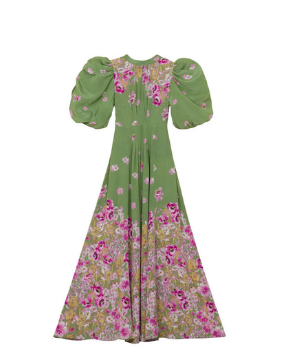 Crepe Tieback Gown Green Field - No22 Damplassen