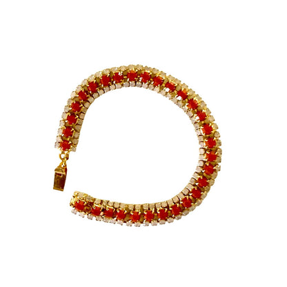 Perfect Trio Bracelet Coral Red/rose Opal
