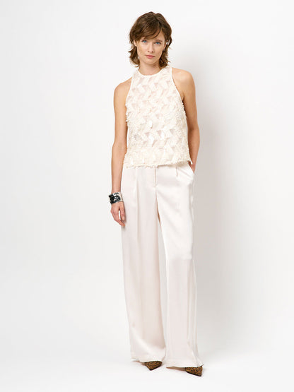 Corin Sequins Relaxed Fit Tank Top Butter Cream