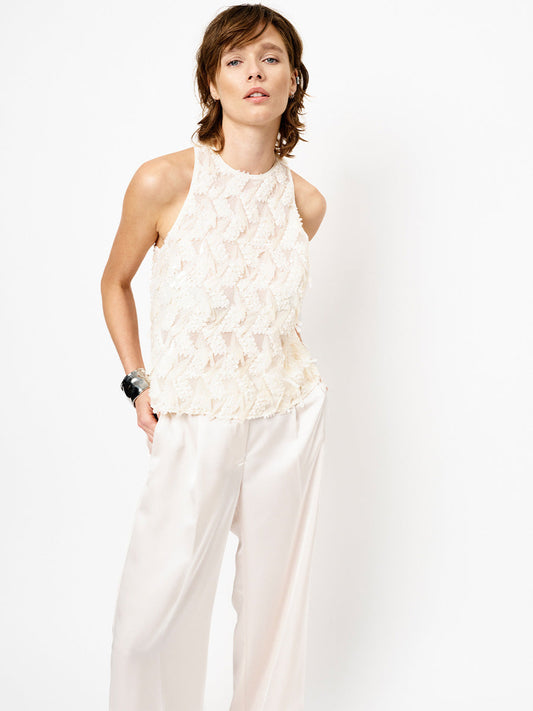 Corin Sequins Relaxed Fit Tank Top Butter Cream