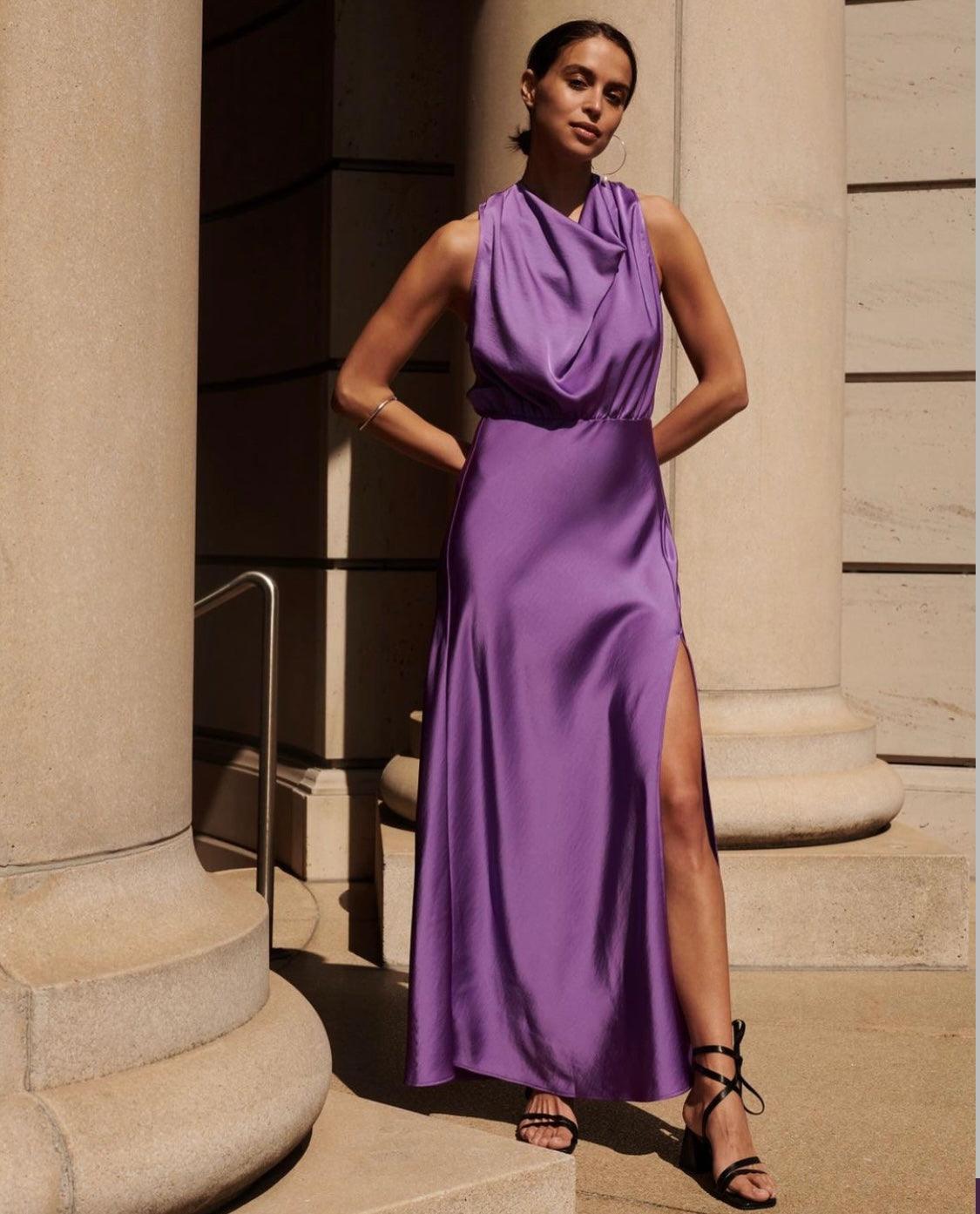 Delvaux Halter Maxi Dress Amethyst - No22 Damplassen