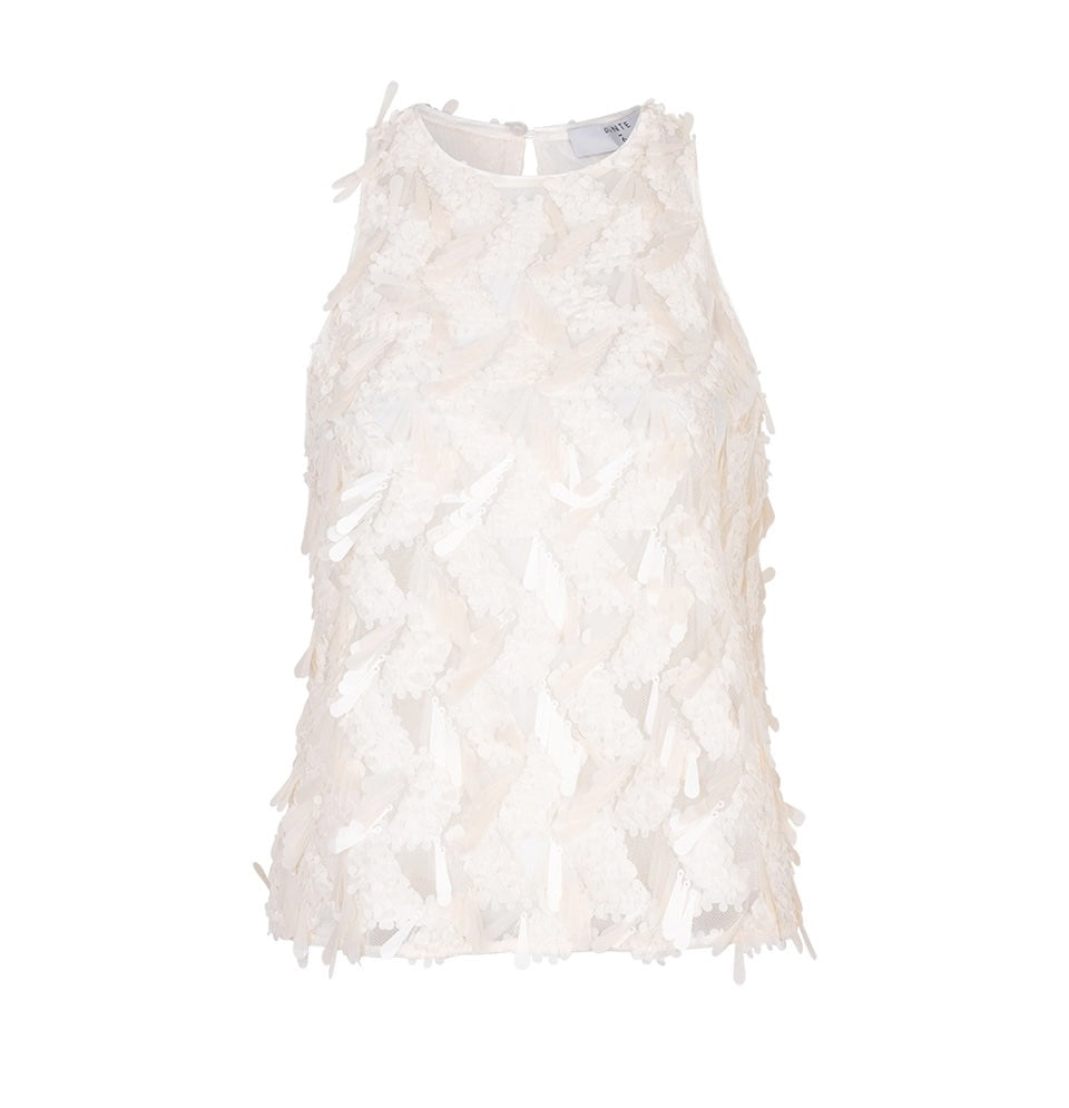 Corin Sequins Relaxed Fit Tank Top Butter Cream