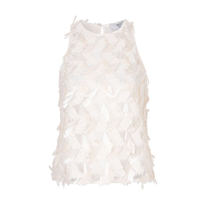 Corin Sequins Relaxed Fit Tank Top Butter Cream