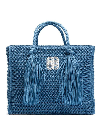 Rikke Straw Bag Blue