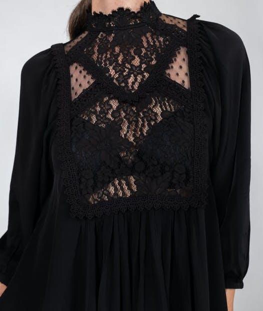Elegant Lace Shift Dress Black - No22 Damplassen