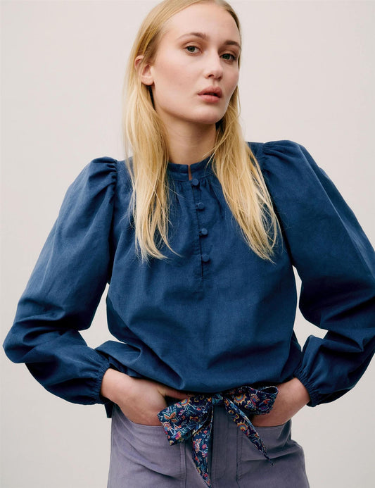 Audrey Shirt Paris Blue Baby Cord