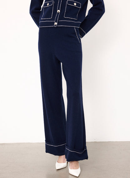 Clover Pants Marine Ecru