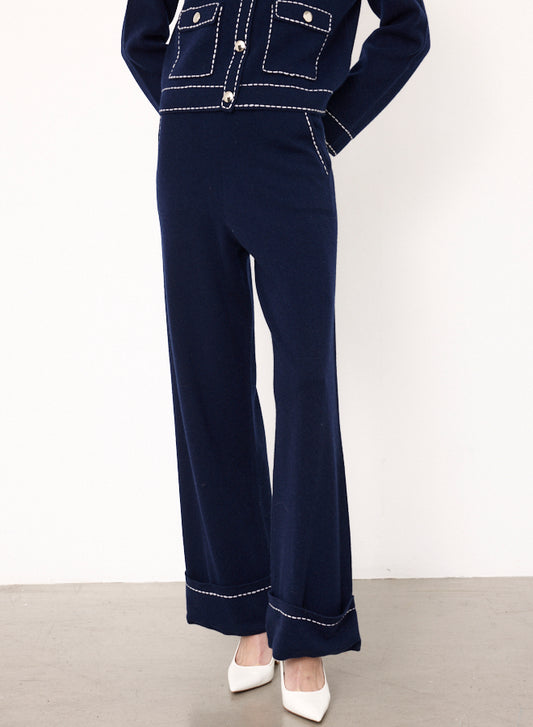 Clover Pants Marine Ecru