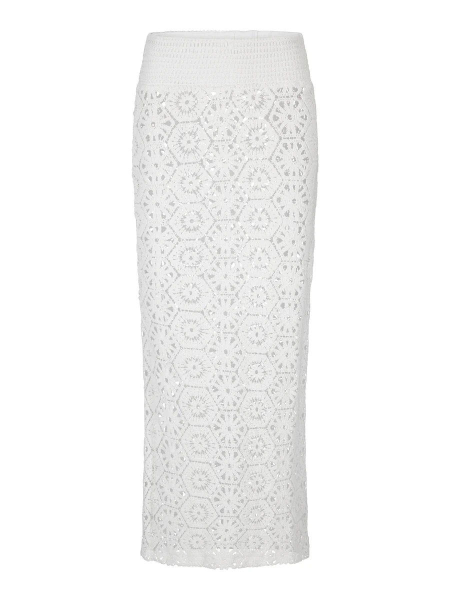 Louli Crochet Skirt White