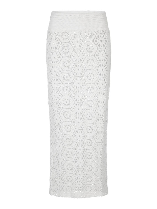 Louli Crochet Skirt White