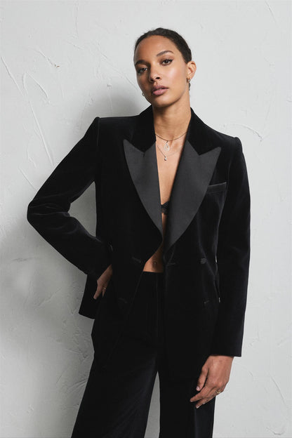 Francis Velvet Jacket Black