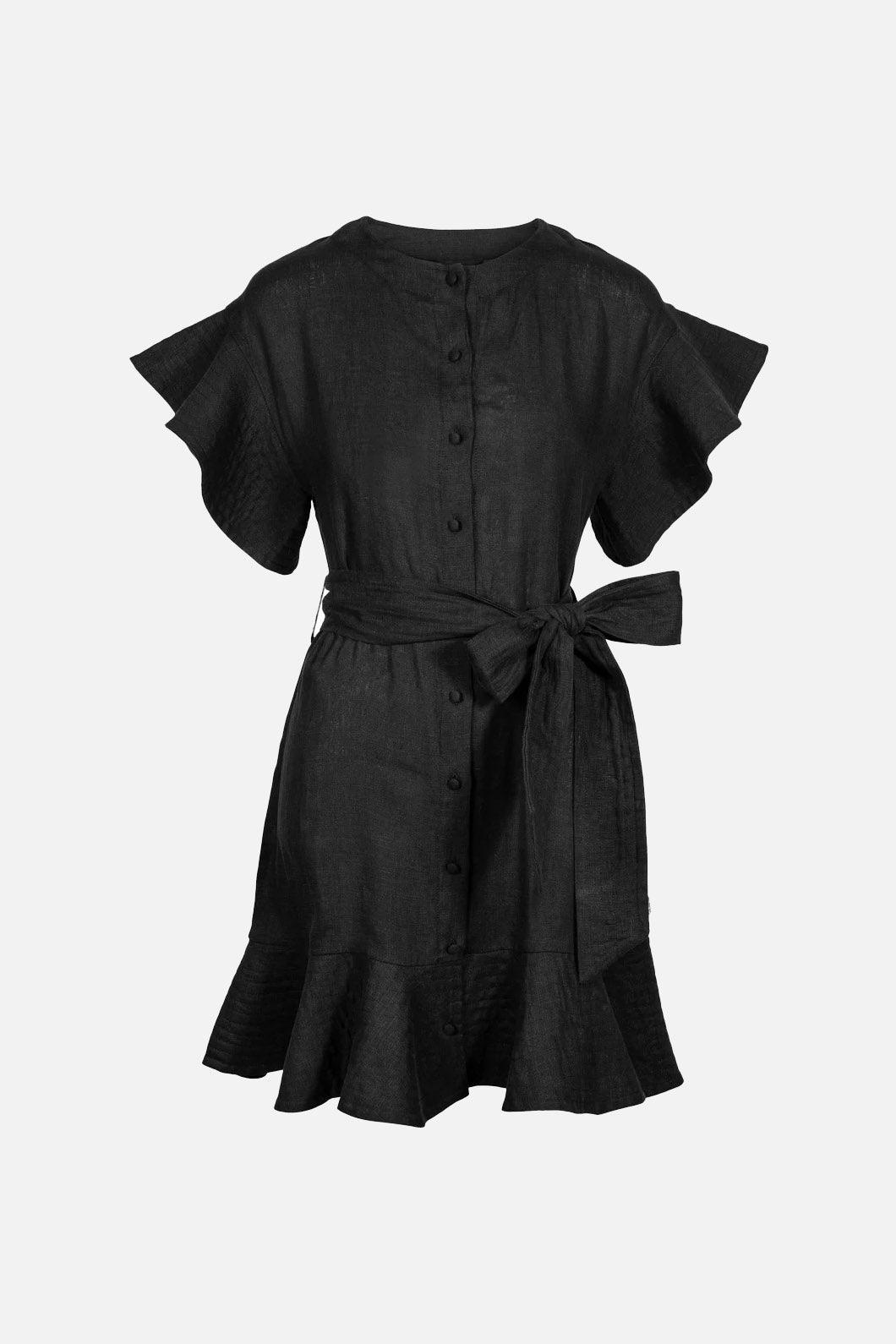 Fia Linen Dress Black - No22 Damplassen