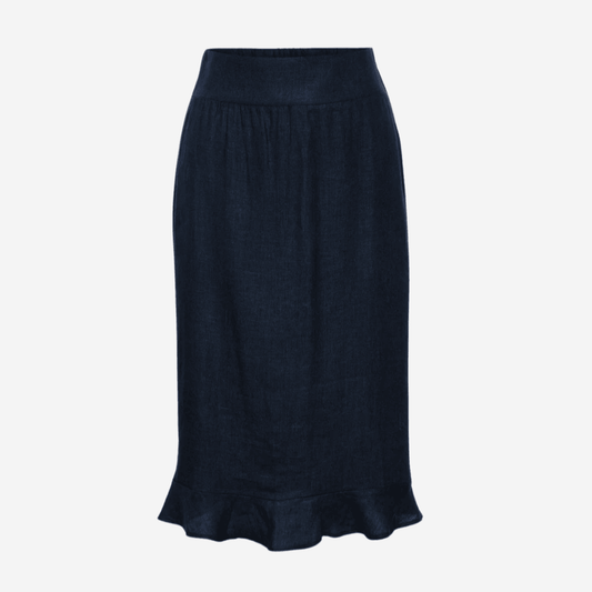 Franca Linen Skirt Navy - No22 Damplassen