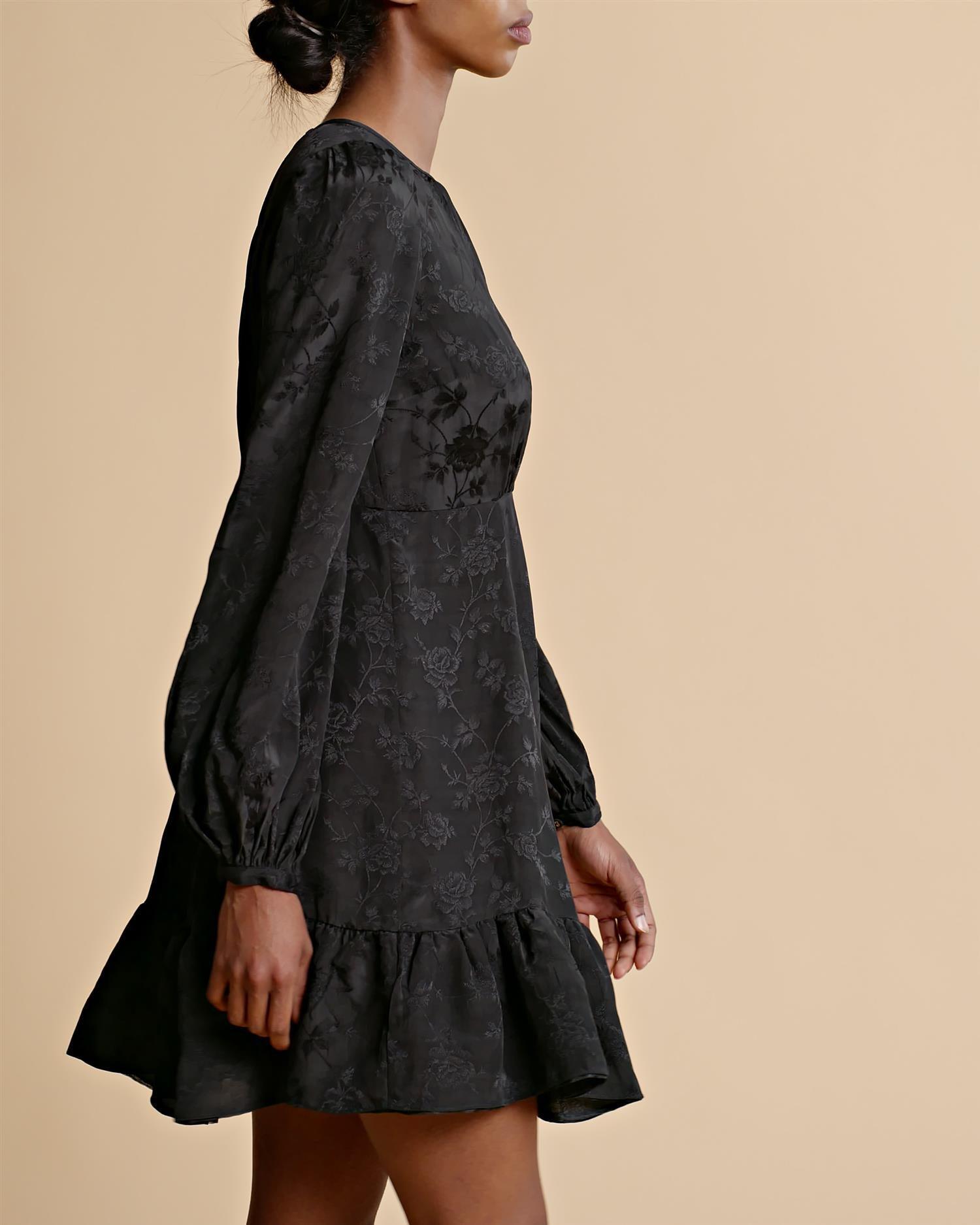 Jacquard Mini Dress Black - No22 Damplassen