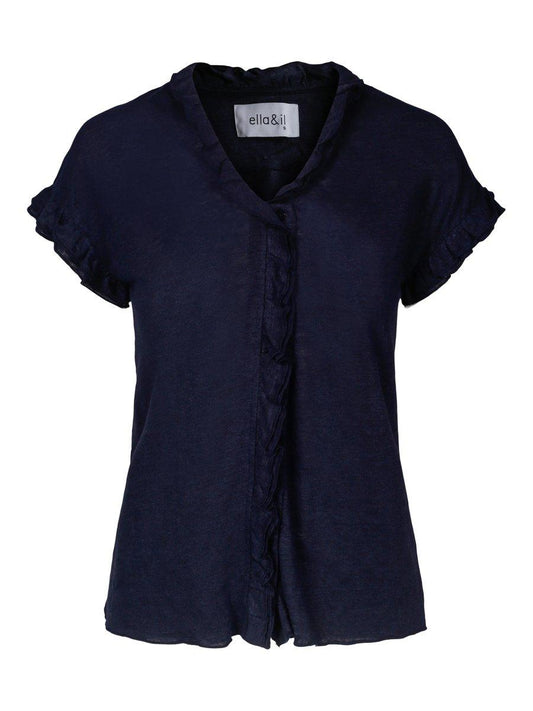 ella&il - Karianne Linen Tee Navy - No22 Damplassen