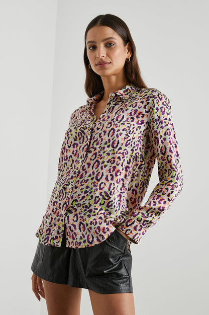 Kate Silk Shirt Neon Cheetah - No22 Damplassen
