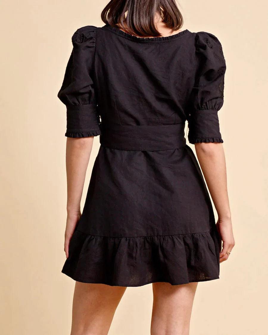 Linen Mini Dress Black - No22 Damplassen
