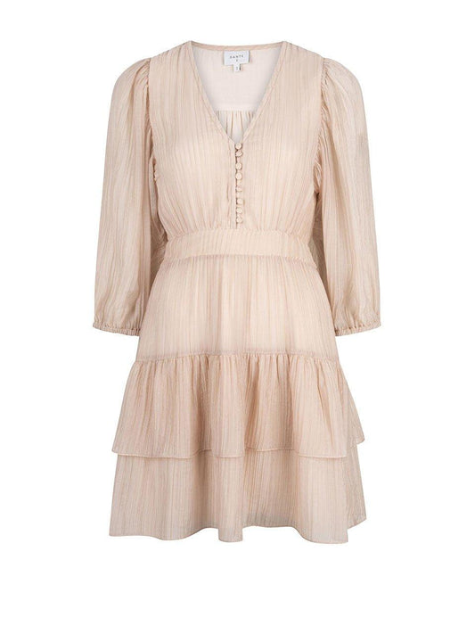 Dante6 - Lorraine Crinkle Jaquard Dress Oyster Cream - No22 Damplassen