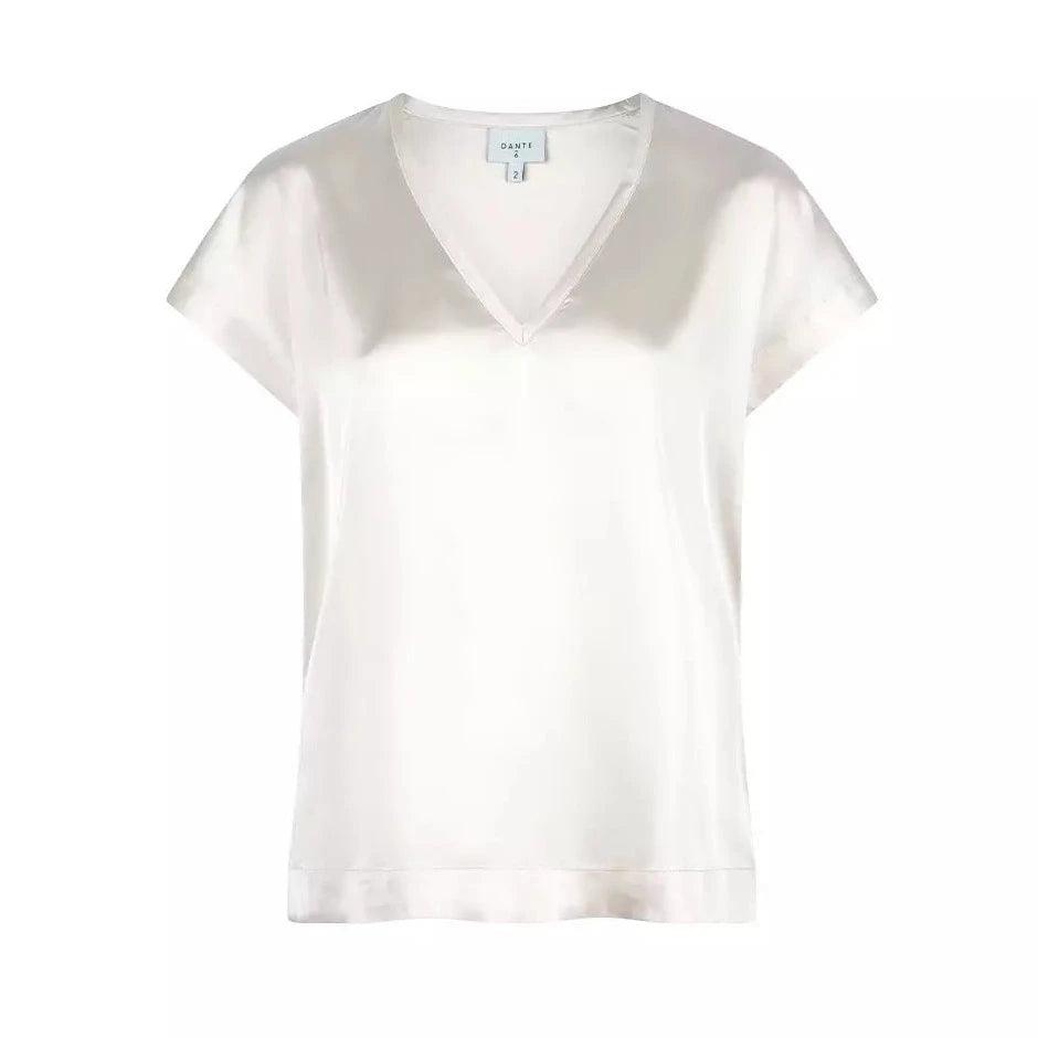 Luiza V-Neck Top Butter Cream - No22 Damplassen