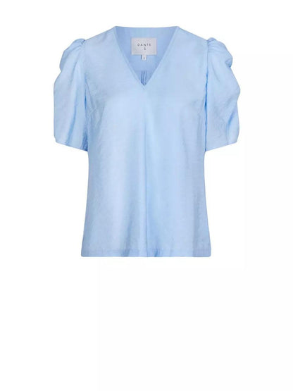 Lyza V-Neck Top Dazzling Blue - No22 Damplassen