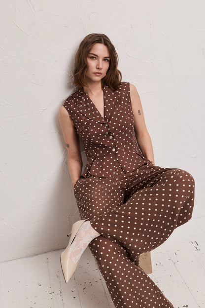 Melrose Blouse Dots Brown